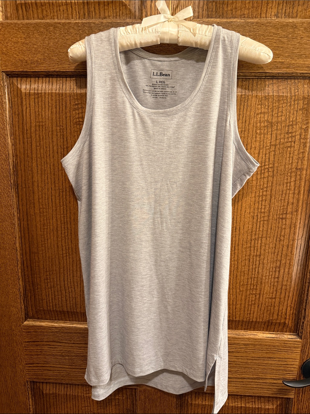 L.L.Bean Light Gray Sleeveless Tunic Tank Tee Large